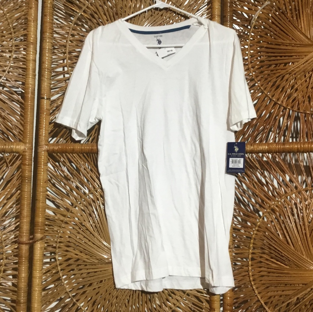 U S Polo Assn Men Tshirt White Vneck